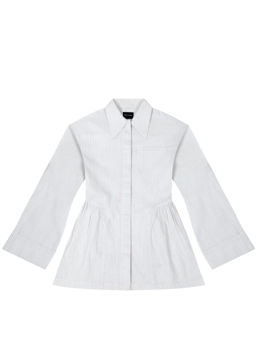 Striped Shirt Dress 'White'